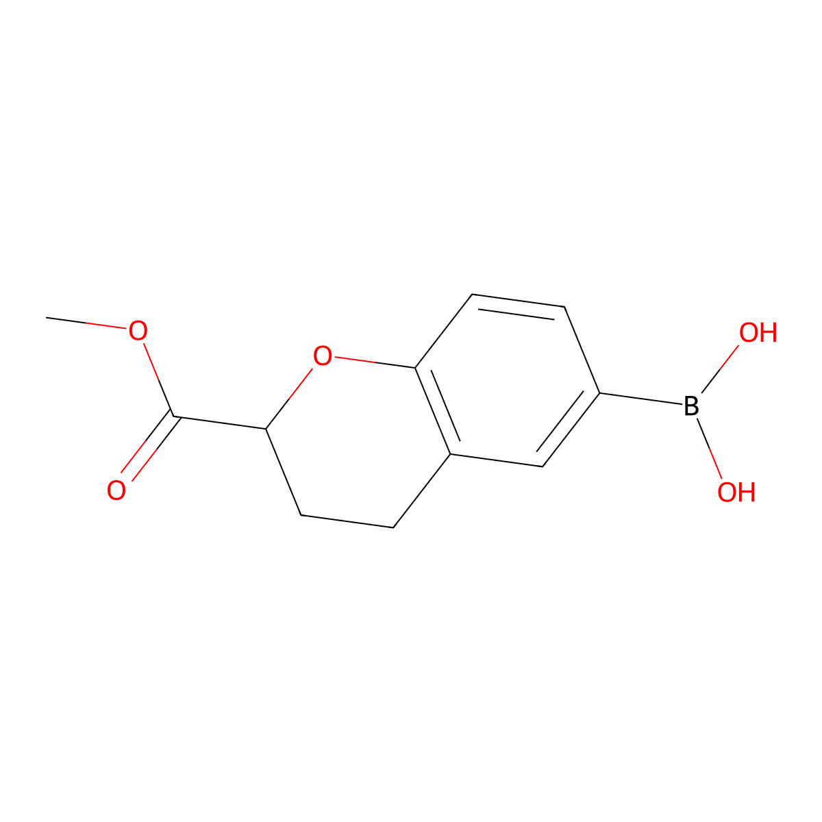 (2-(Methoxycarbonyl)chroman-6-yl)boronic acid molecular structure, CAS 2828444-05-7