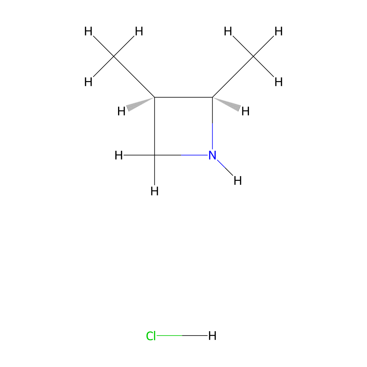cis-2,3-Dimethylazetidine hydrochloride molecular structure, CAS 2828444-11-5