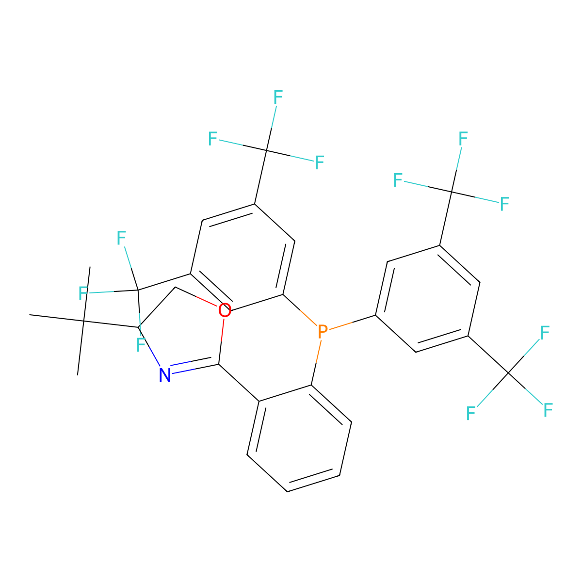 (R)-2-(2-(Bis(3,5-bis(trifluoromethyl)phenyl)phosphanyl)phenyl)-4-(tert-butyl)-4,5-dihydrooxazole molecular structure, CAS 2828444-13-7