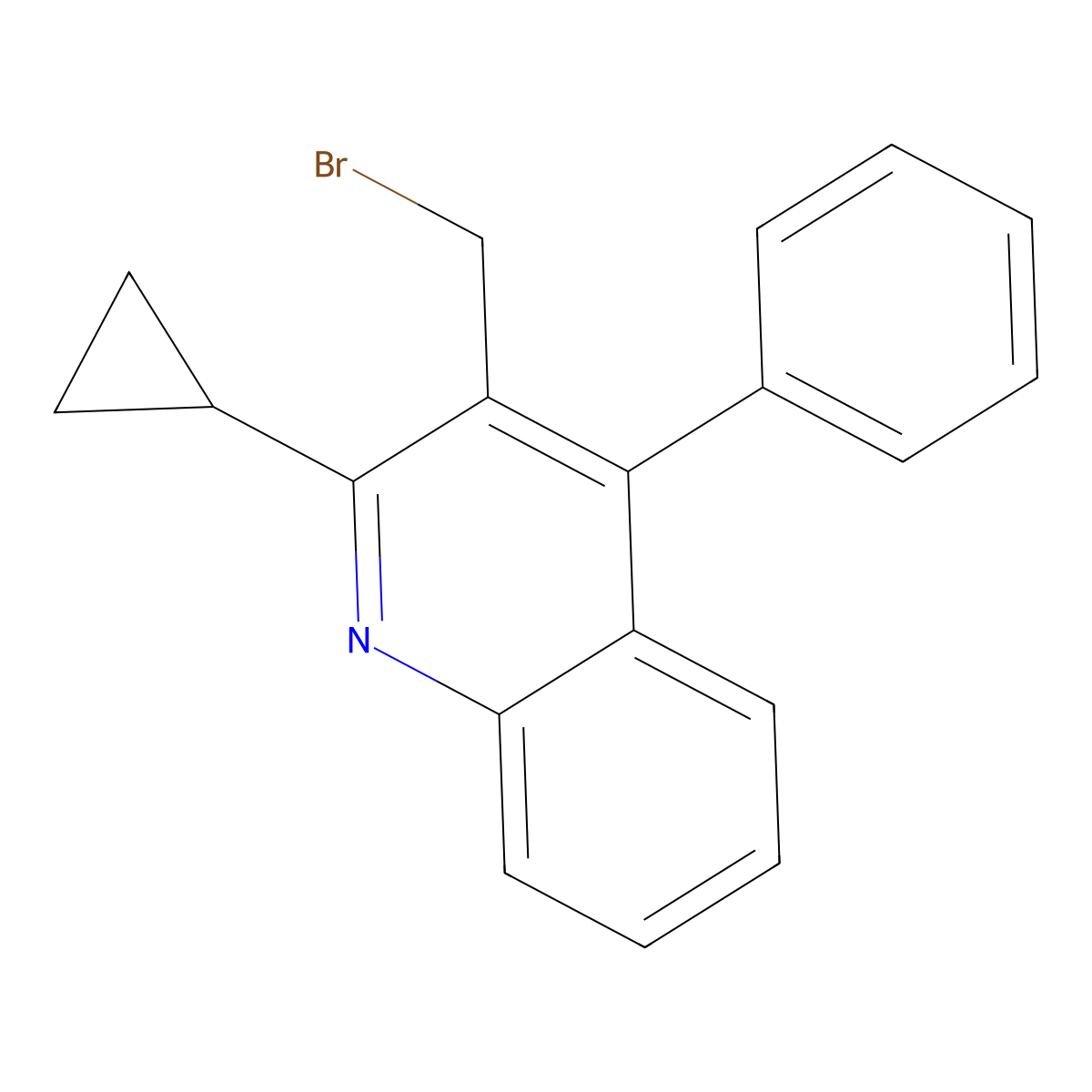 3-(Bromomethyl)-2-cyclopropyl-4-phenylquinoline molecular structure, CAS 2828444-16-0
