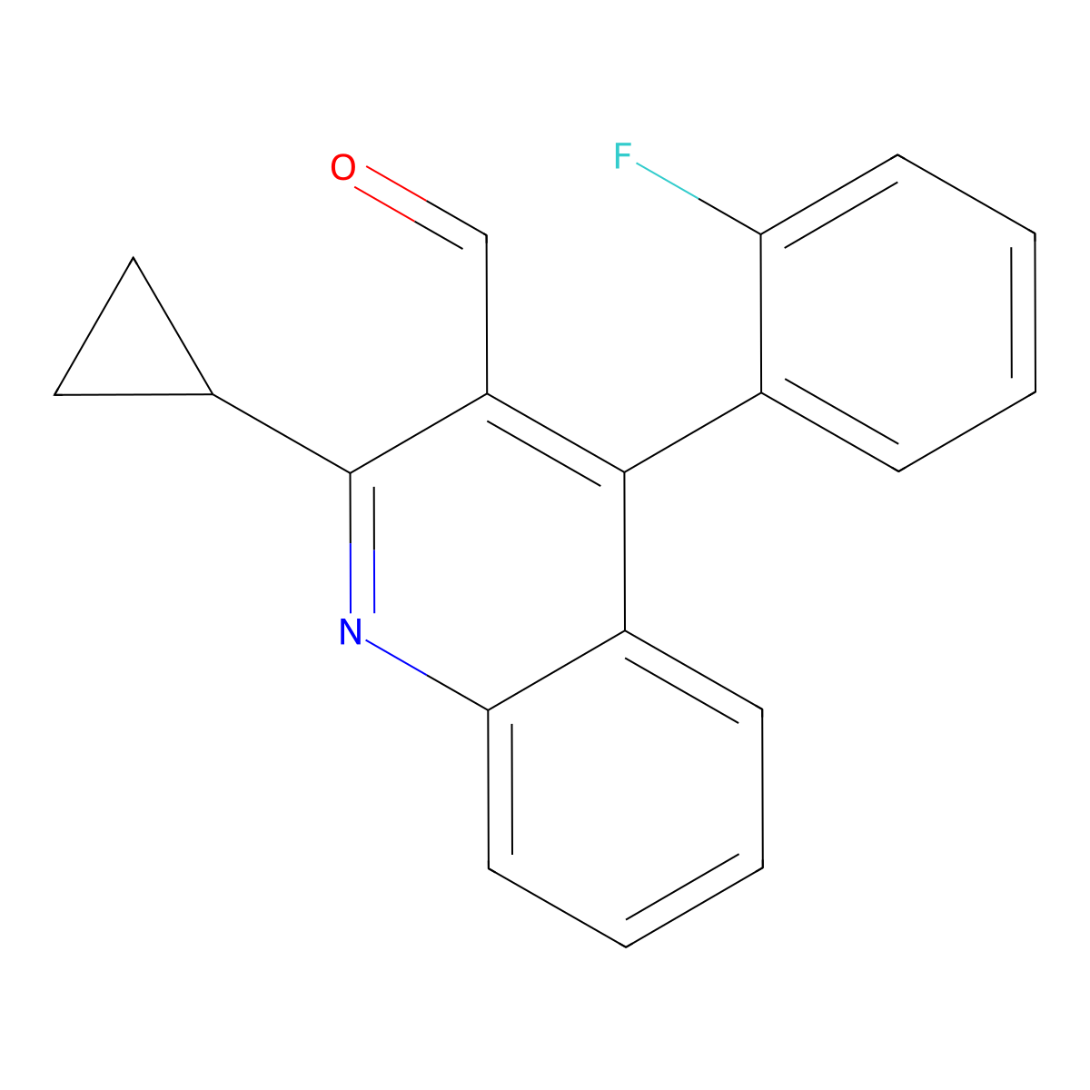 2-Cyclopropyl-4-(2-fluorophenyl)quinoline-3-carbaldehyde molecular structure, CAS 2828444-18-2