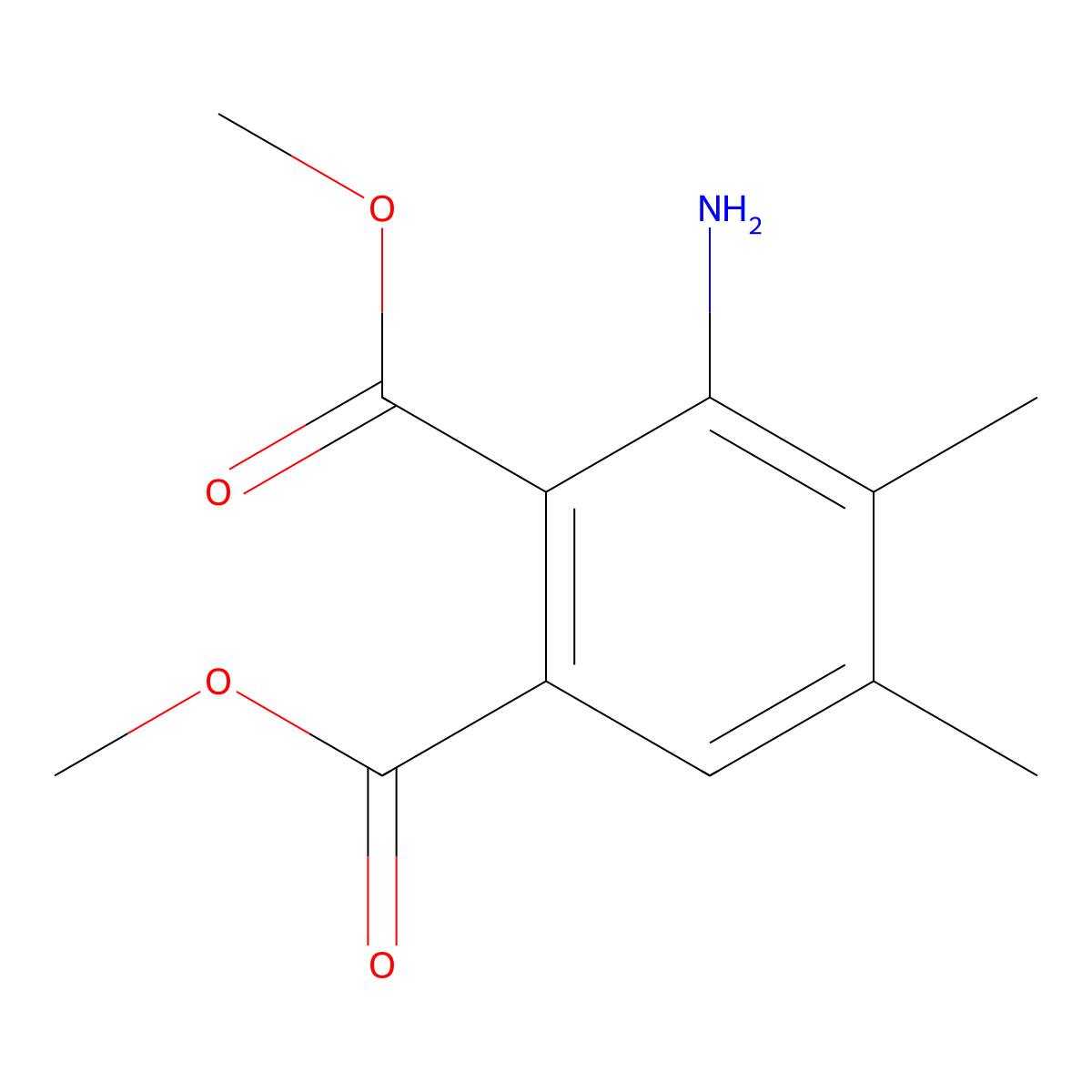 Dimethyl 3-amino-4,5-dimethylphthalate molecular structure, CAS 2828444-24-0