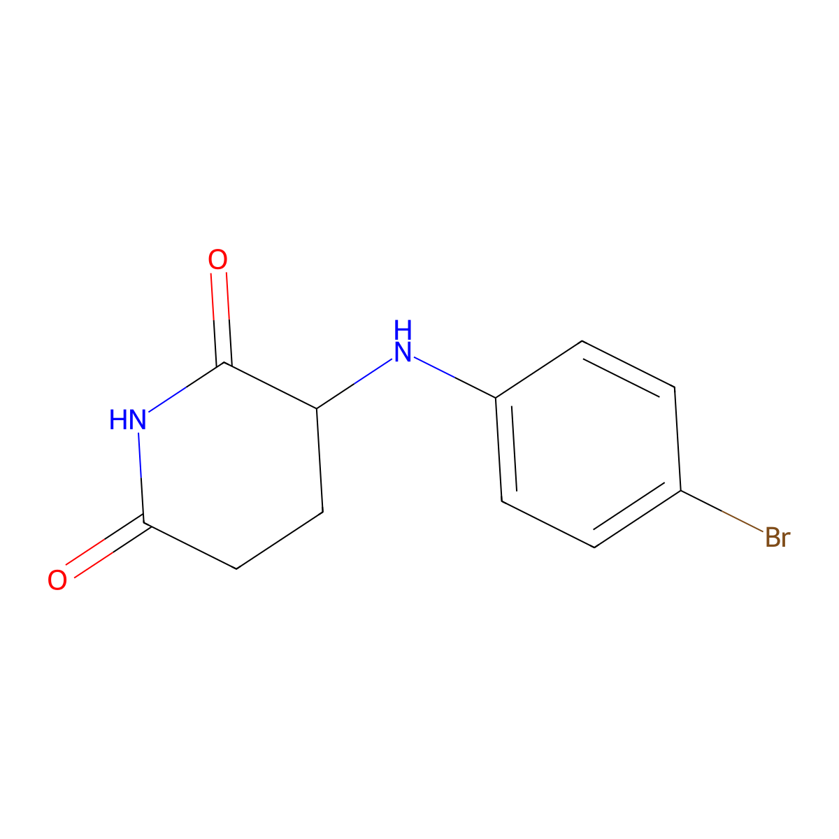 3-((4-Bromophenyl)amino)piperidine-2,6-dione molecular structure, CAS 2828444-36-4