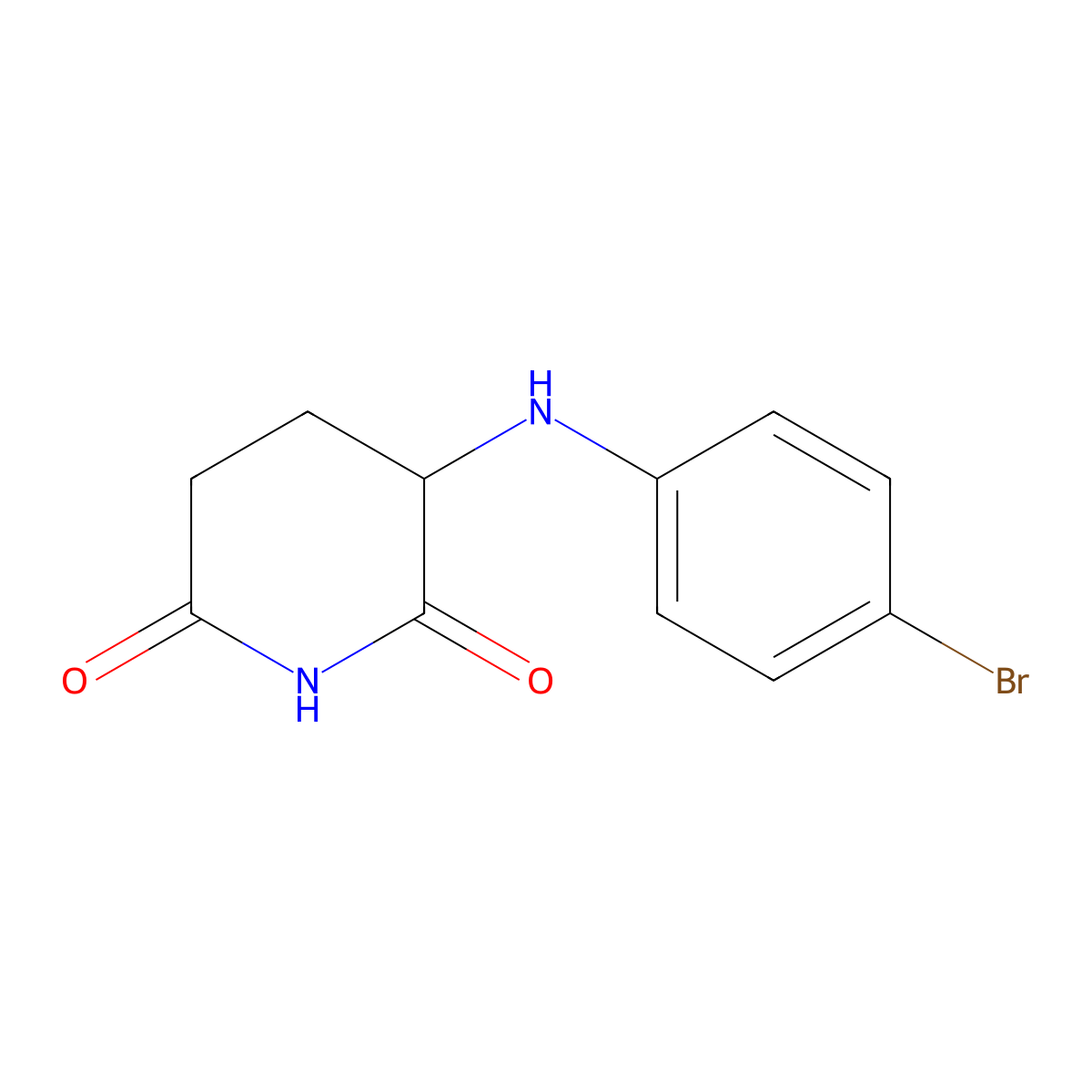3-((4-Bromophenyl)amino)piperidine-2,6-dione molecular structure, CAS 2828444-36-4