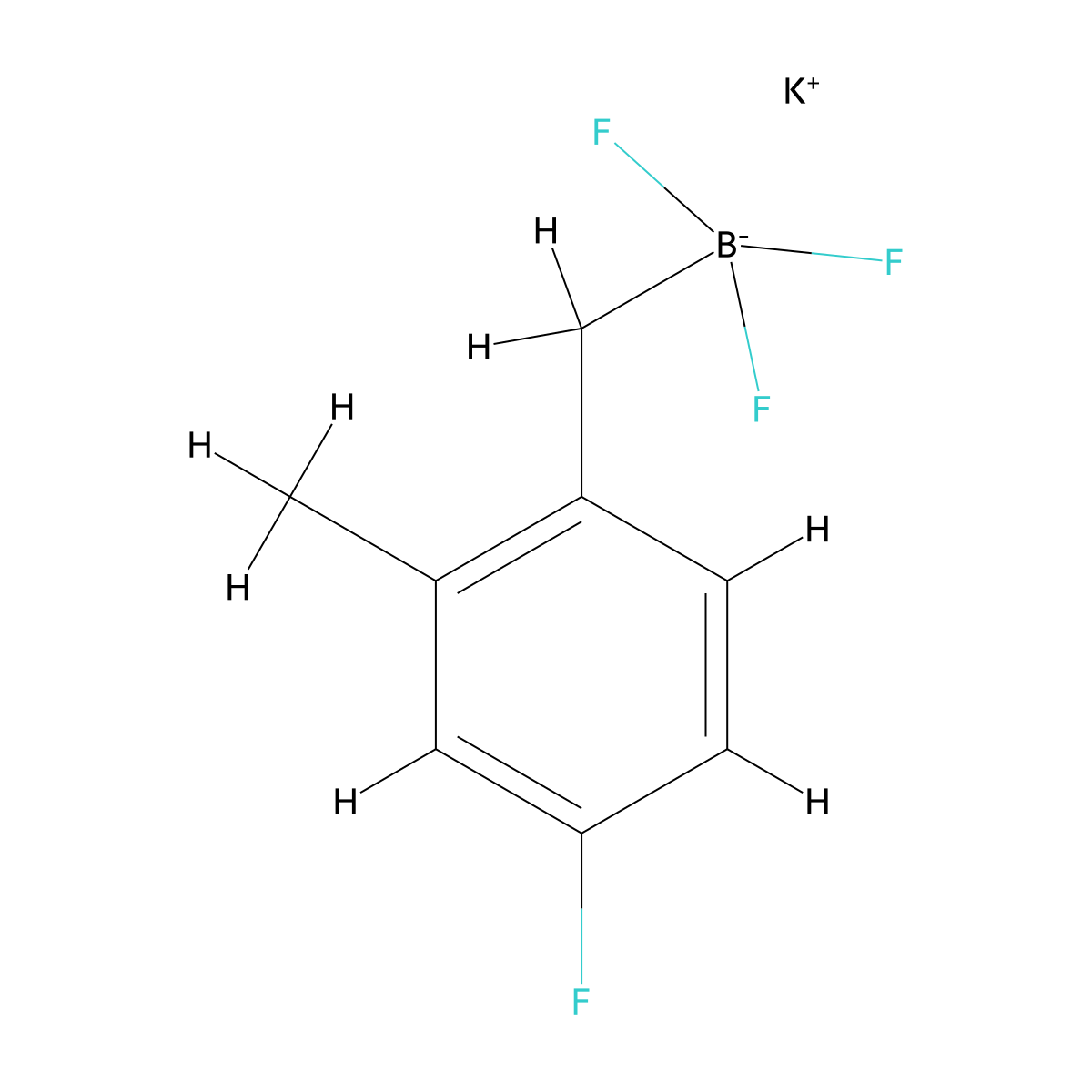 Potassium trifluoro(4-fluoro-2-methylbenzyl)borate molecular structure, CAS 2828444-52-4
