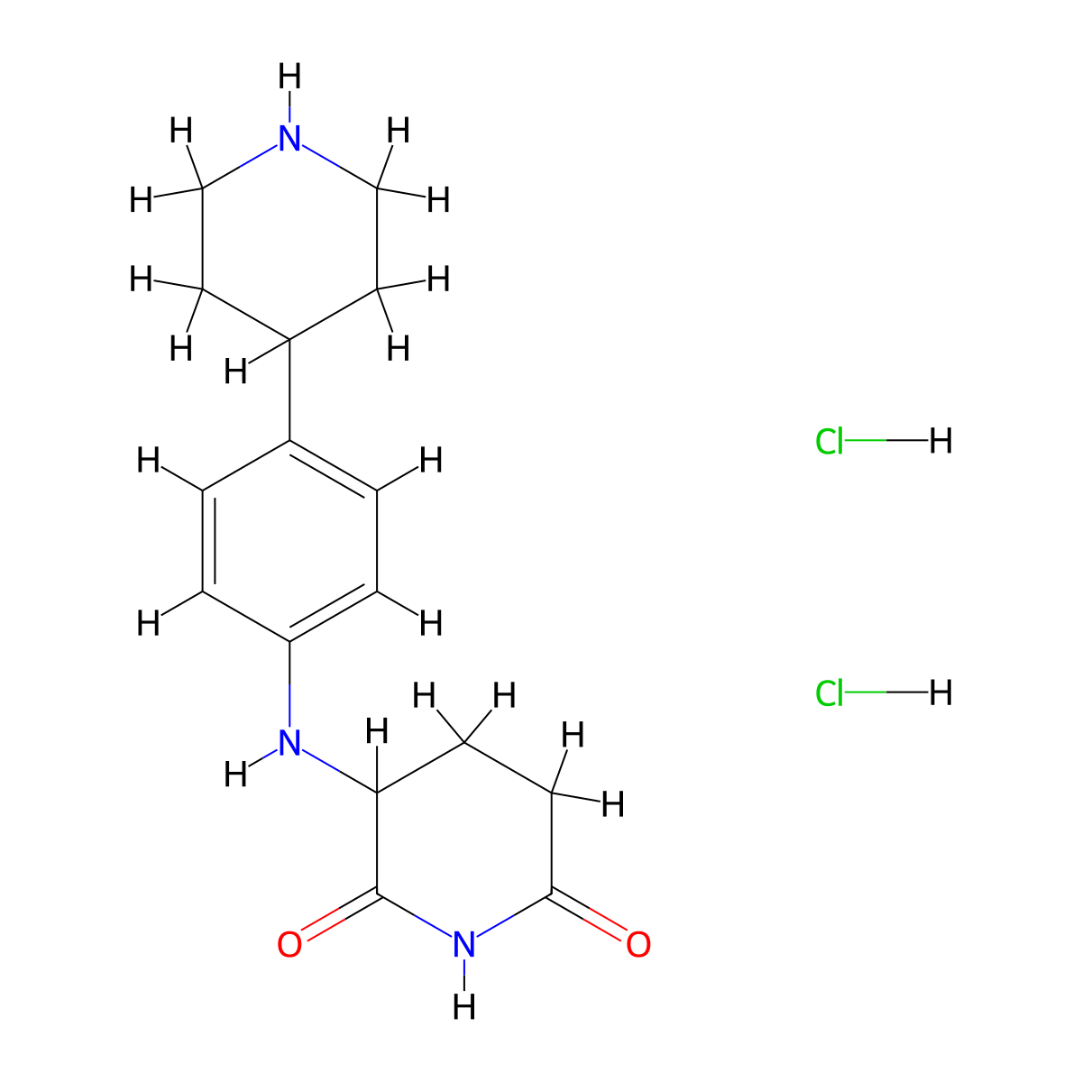 3-((4-(Piperidin-4-yl)phenyl)amino)piperidine-2,6-dione dihydrochloride molecular structure, CAS 2828444-76-2
