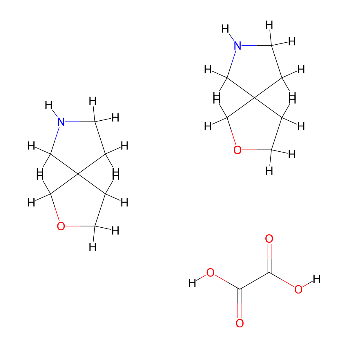 2-Oxa-7-azaspiro[4.4]nonane hemioxalate molecular structure, CAS 2828444-89-7
