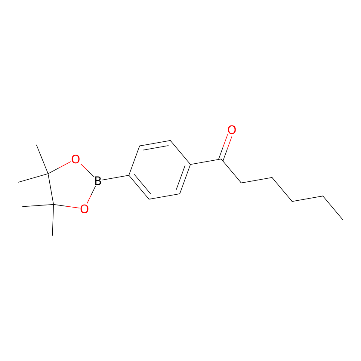 1-(4-(4,4,5,5-Tetramethyl-1,3,2-dioxaborolan-2-yl)phenyl)hexan-1-one molecular structure, CAS 2828445-05-0