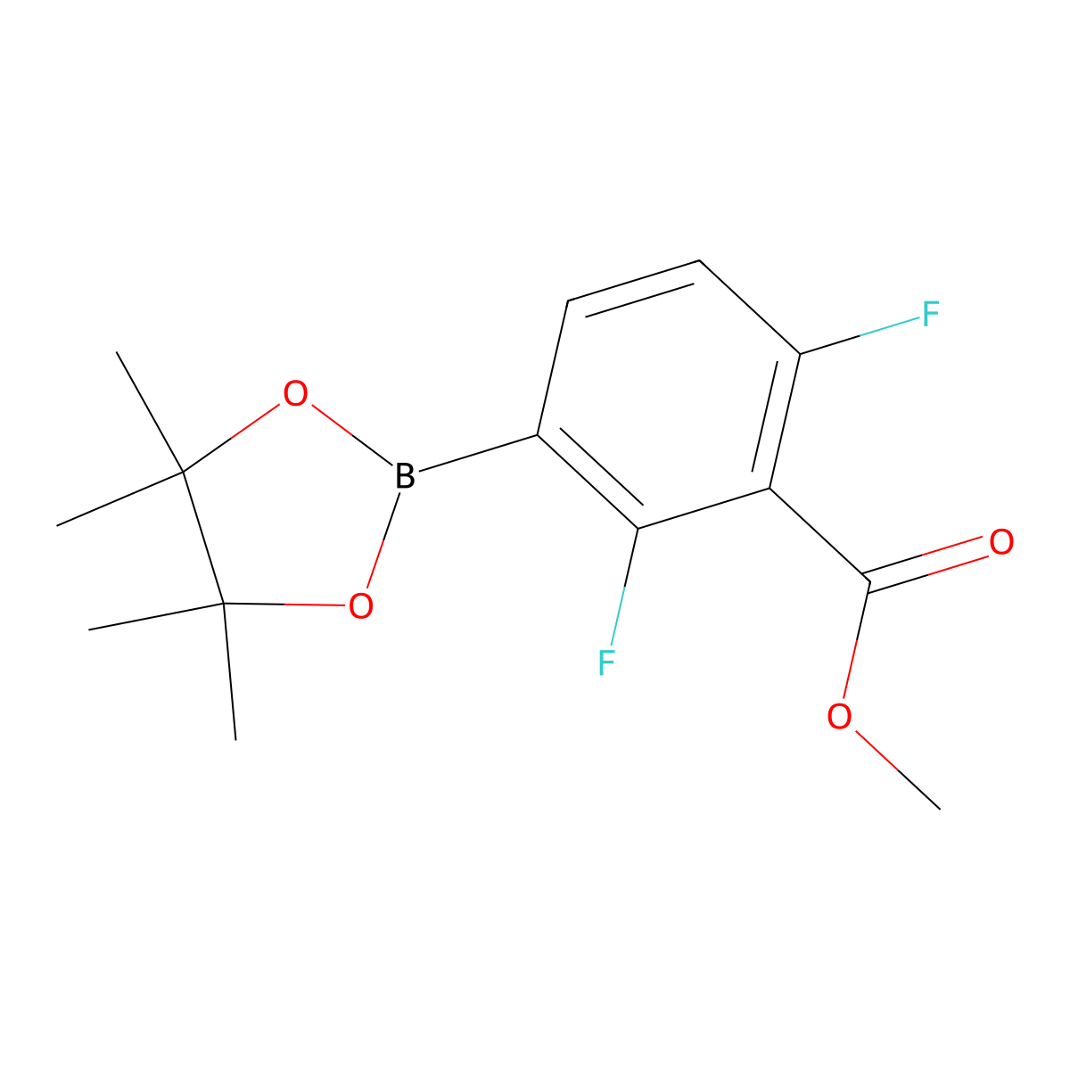 Methyl 2,6-difluoro-3-(4,4,5,5-tetramethyl-1,3,2-dioxaborolan-2-yl)benzoate molecular structure, CAS 2828445-13-0