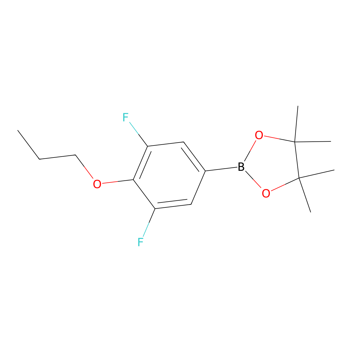 2-(3,5-Difluoro-4-propoxyphenyl)-4,4,5,5-tetramethyl-1,3,2-dioxaborolane molecular structure, CAS 2828445-55-0