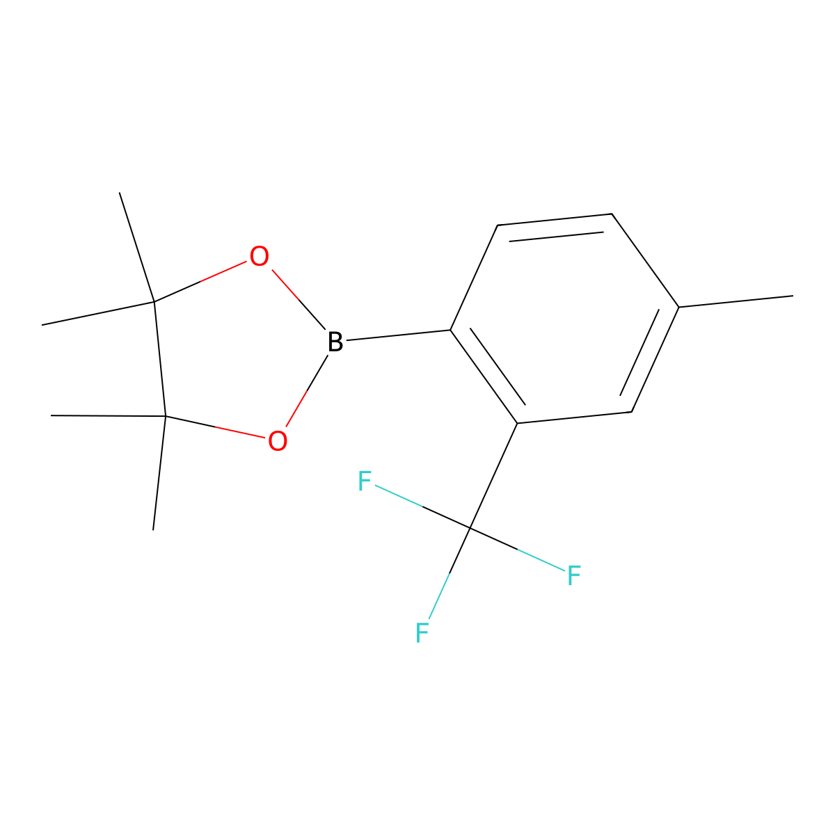 4,4,5,5-Tetramethyl-2-(4-methyl-2-(trifluoromethyl)phenyl)-1,3,2-dioxaborolane molecular structure, CAS 2828445-67-4