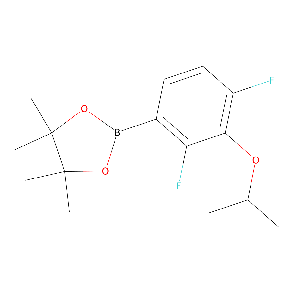2-(2,4-Difluoro-3-isopropoxyphenyl)-4,4,5,5-tetramethyl-1,3,2-dioxaborolane molecular structure, CAS 2828445-76-5