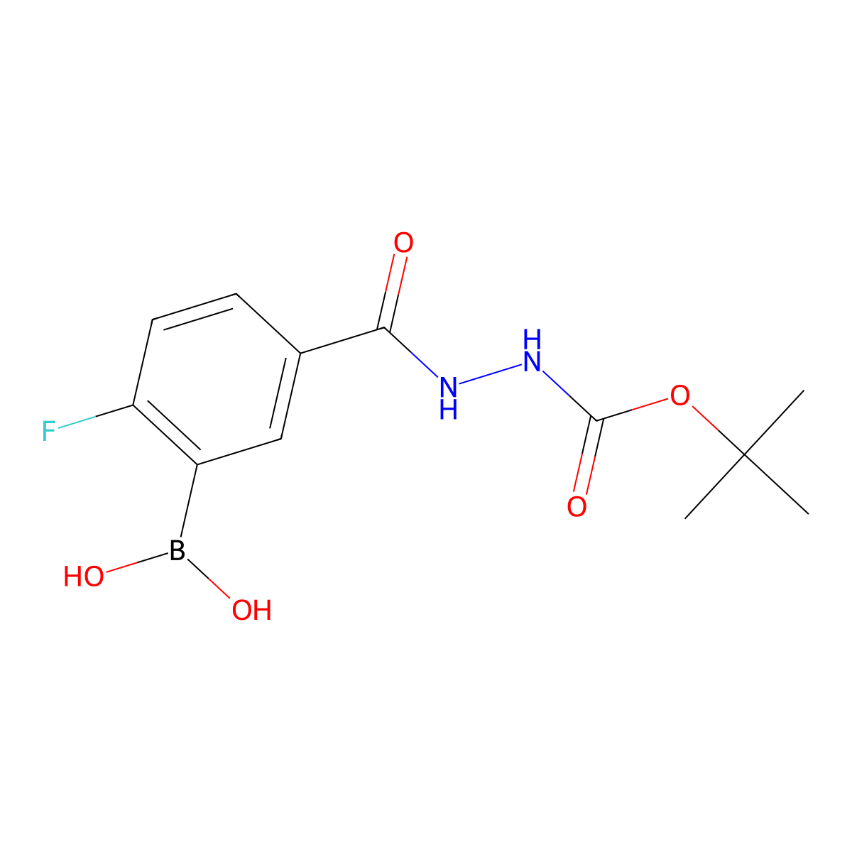 (5-(2-(tert-Butoxycarbonyl)hydrazine-1-carbonyl)-2-fluorophenyl)boronic acid molecular structure, CAS 2828445-87-8