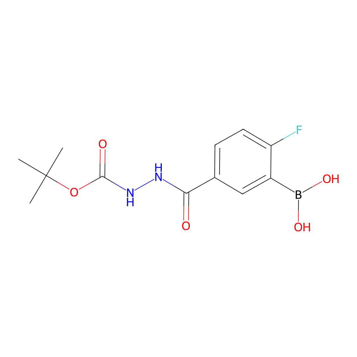 (5-(2-(tert-Butoxycarbonyl)hydrazine-1-carbonyl)-2-fluorophenyl)boronic acid molecular structure, CAS 2828445-87-8
