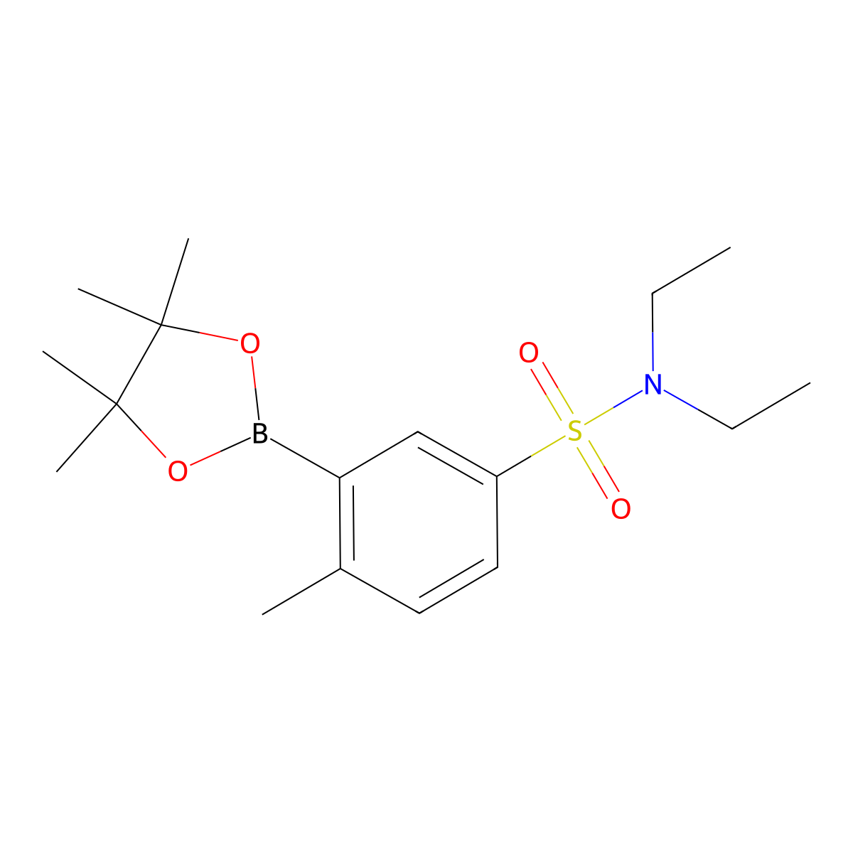 N,N-Diethyl-4-methyl-3-(4,4,5,5-tetramethyl-1,3,2-dioxaborolan-2-yl)benzenesulfonamide molecular structure, CAS 2828445-96-9