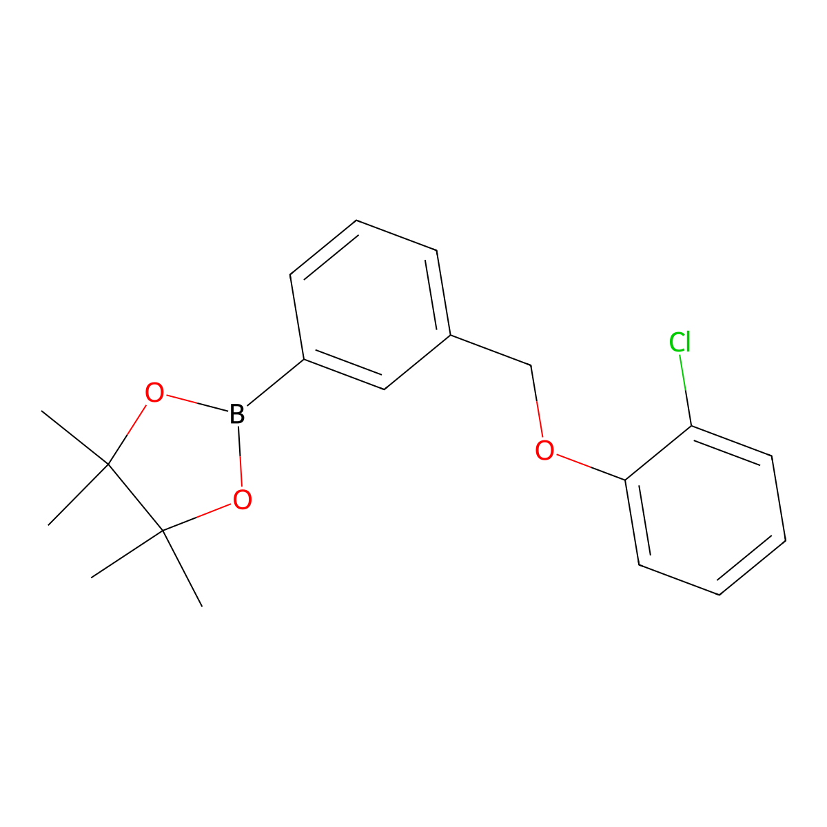 2-(3-((2-Chlorophenoxy)methyl)phenyl)-4,4,5,5-tetramethyl-1,3,2-dioxaborolane molecular structure, CAS 2828446-01-9