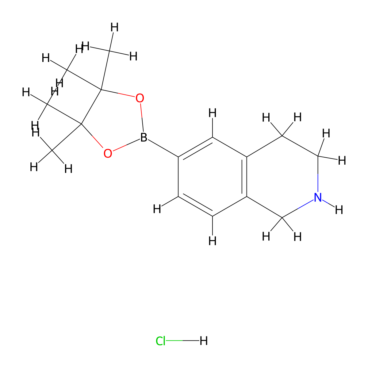 6-(4,4,5,5-Tetramethyl-1,3,2-dioxaborolan-2-yl)-1,2,3,4-tetrahydroisoquinoline hydrochloride molecular structure, CAS 2828446-91-7