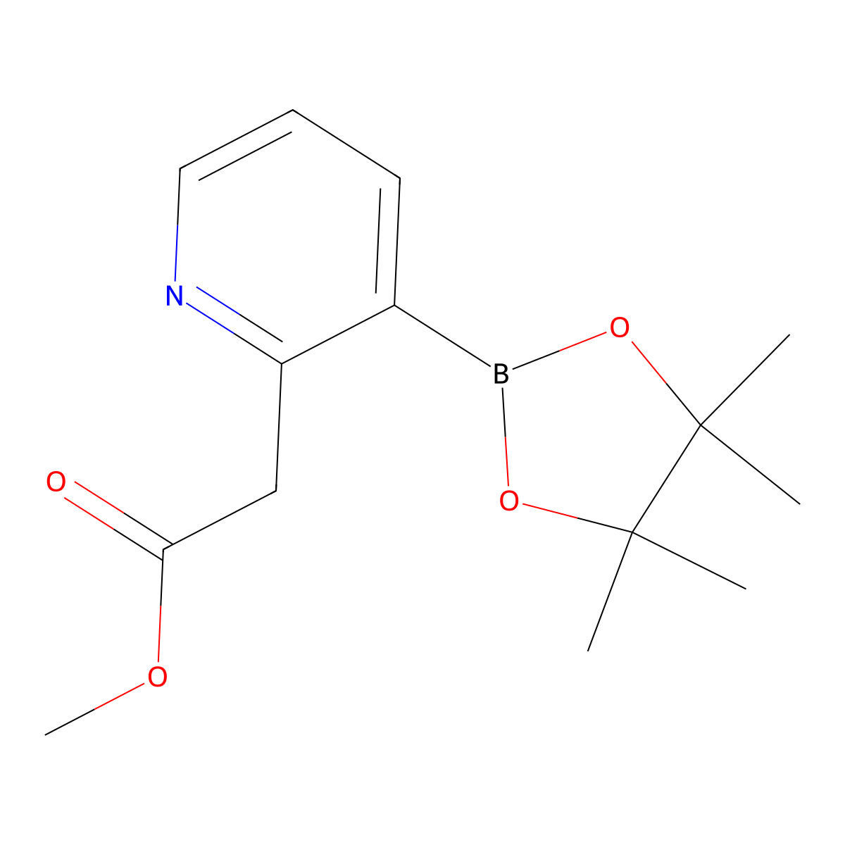 Methyl 2-[3-(tetramethyl-1,3,2-dioxaborolan-2-yl)pyridin-2-yl]acetate molecular structure, CAS 2828447-02-3
