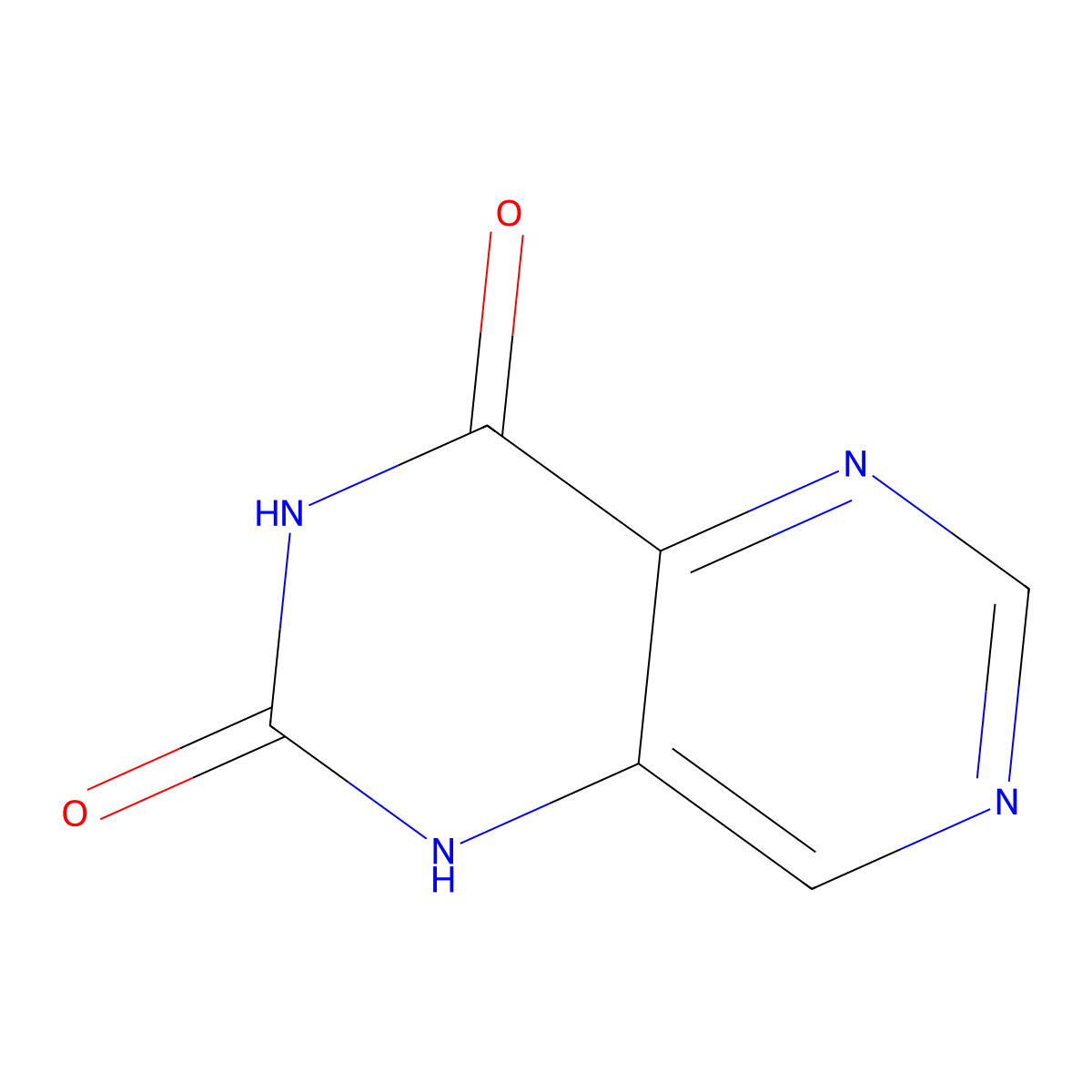 [1,3]Diazino[5,4-d]pyrimidine-2,4-diol molecular structure, CAS 28285-68-9