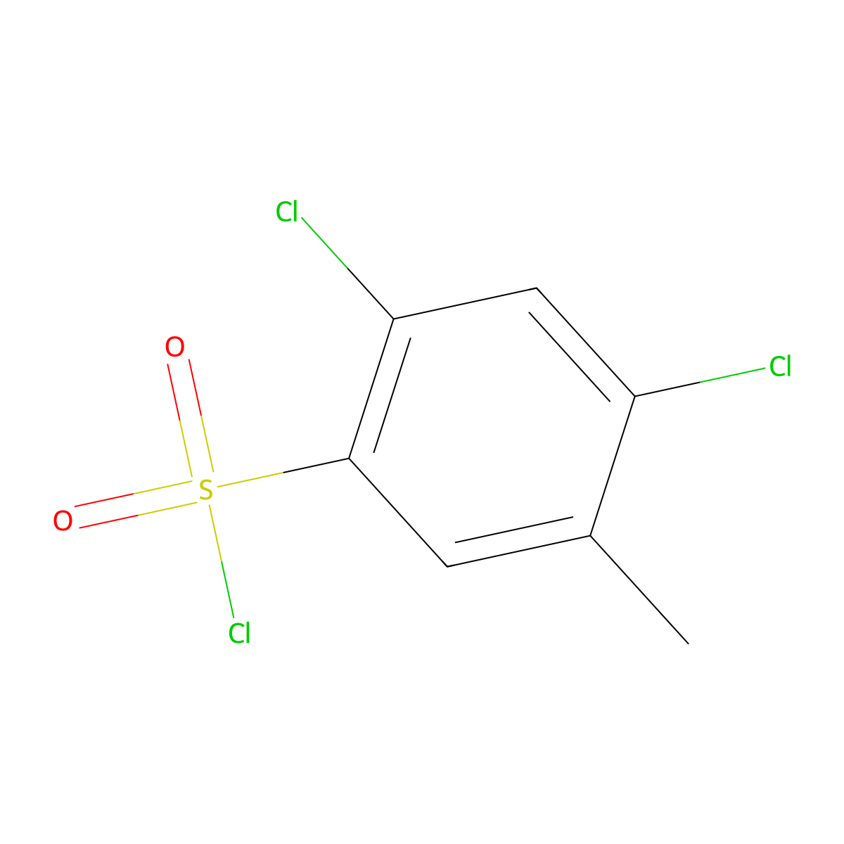 2,4-Dichloro-5-methylbenzene-1-sulphonyl chloride molecular structure, CAS 28286-86-4