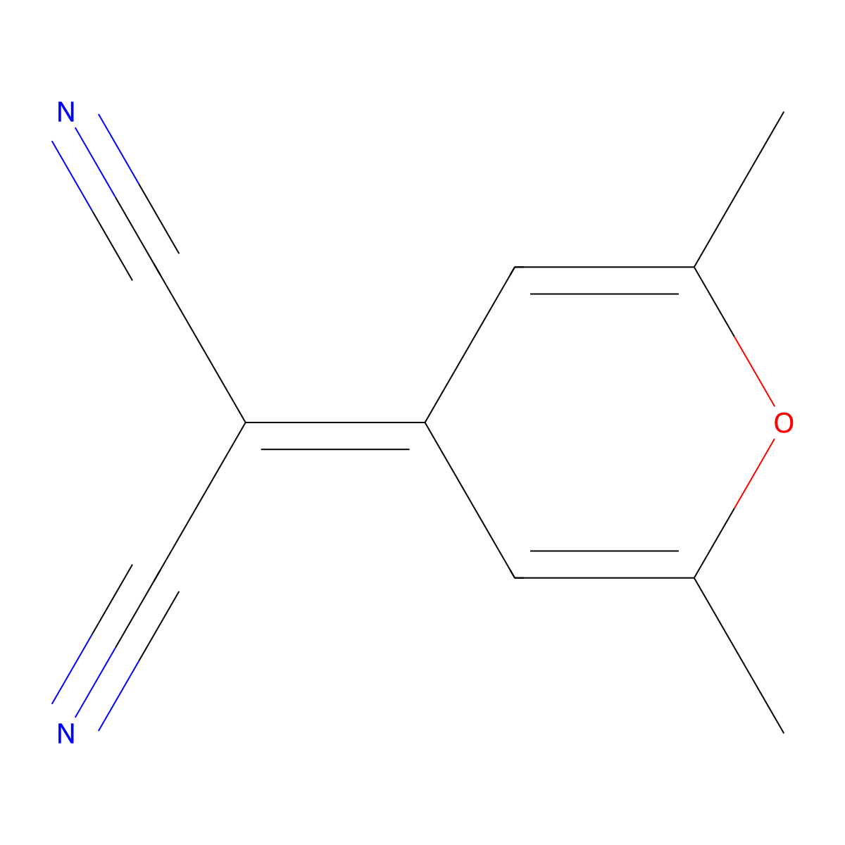 4-(Dicyanomethylene)-2,6-dimethyl-4H-pyran molecular structure, CAS 28286-88-6