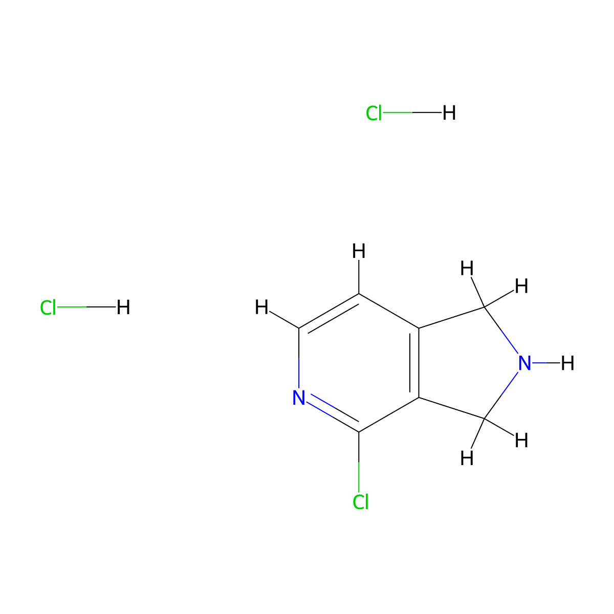 4-chloro-2,3-dihydro-1H-pyrrolo[3,4-c]pyridine;dihydrochloride molecular structure, CAS 2828706-94-9