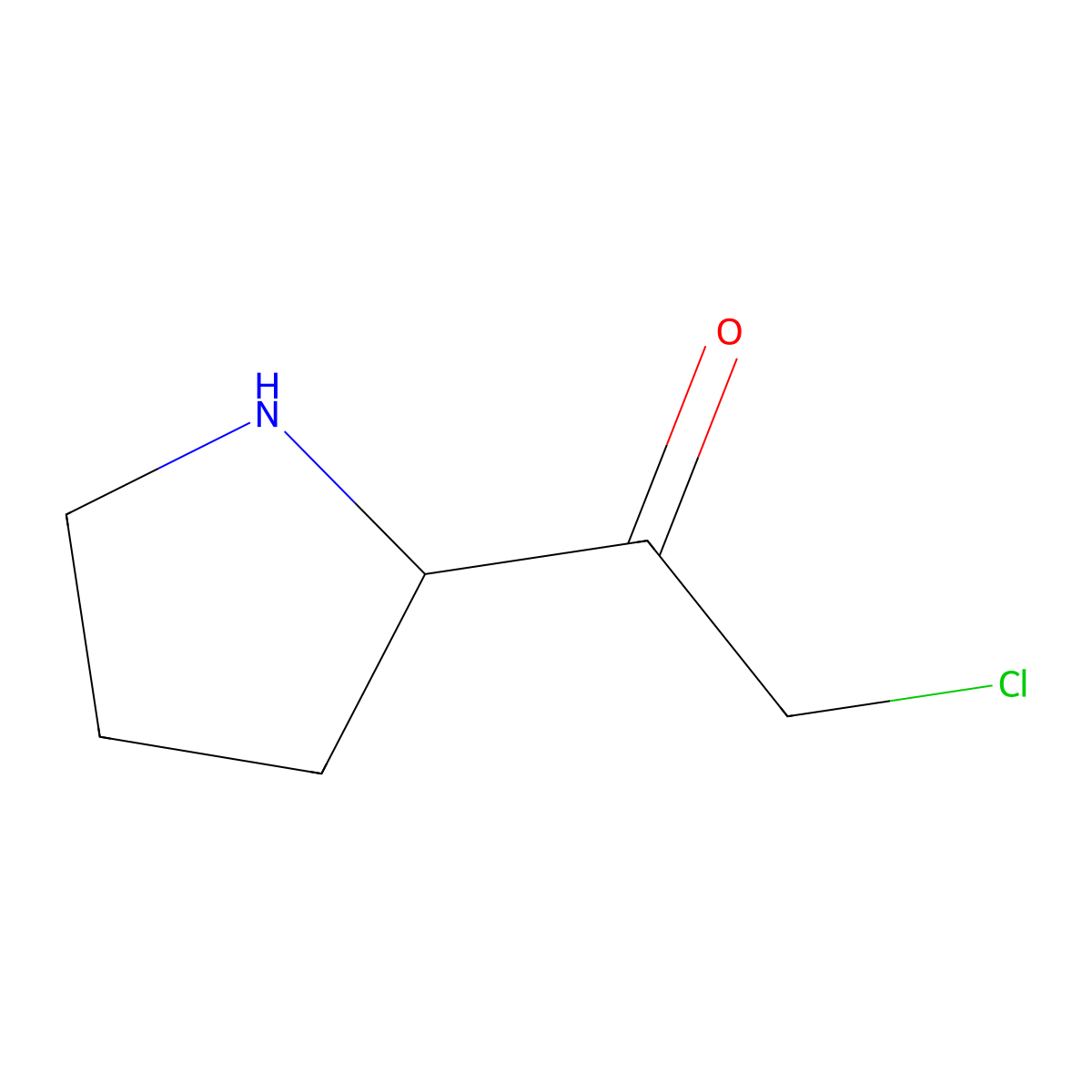 2-chloro-1-[(2R)-pyrrolidin-2-yl]ethan-1-one molecular structure, CAS 2828757-47-5