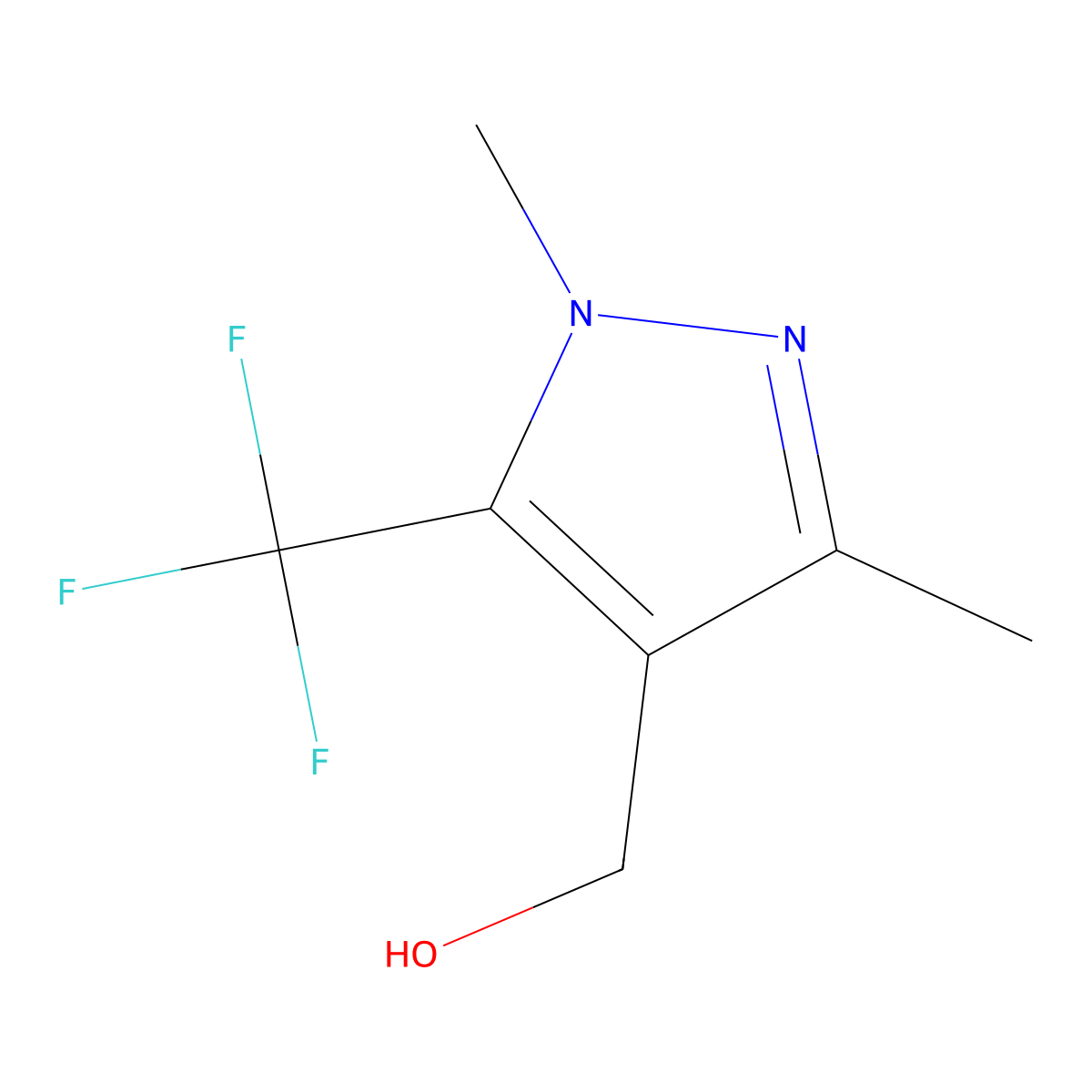 [1,3-Dimethyl-5-(trifluoromethyl)-1H-pyrazol-4-yl]methanol molecular structure, CAS 2828849-72-3