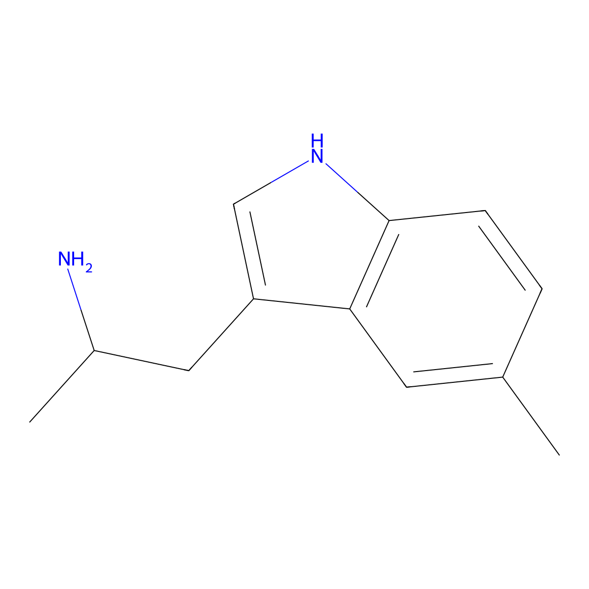 5-Methyl-alpha-methyltryptamine molecular structure, CAS 28289-32-9