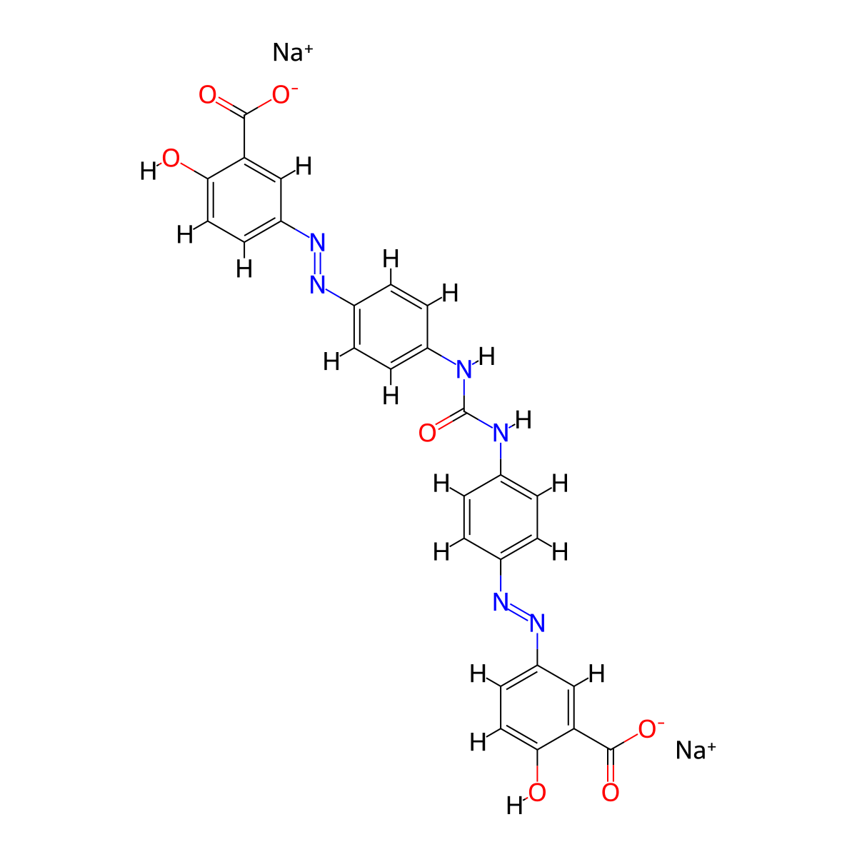 benzoic acid, 3,3'-[carbonylbis(imino-4,1-phenyleneazo)]bis[6-hydroxy-, disodium salt molecular structure, CAS 2829-42-7