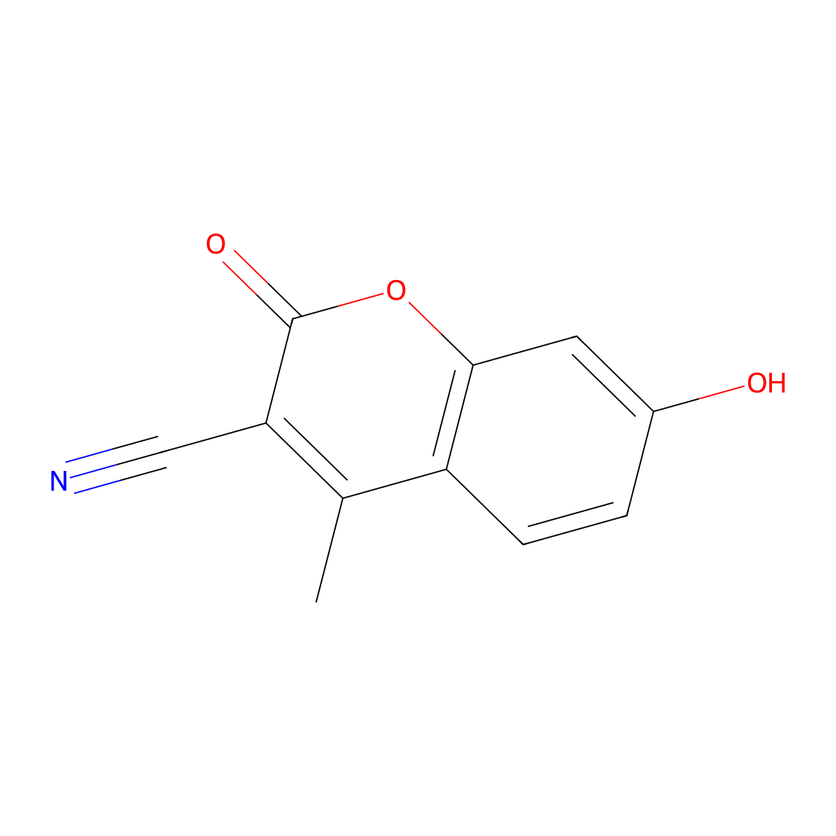 3-Cyano-7-hydroxy-4-methylcoumarin molecular structure, CAS 2829-46-1