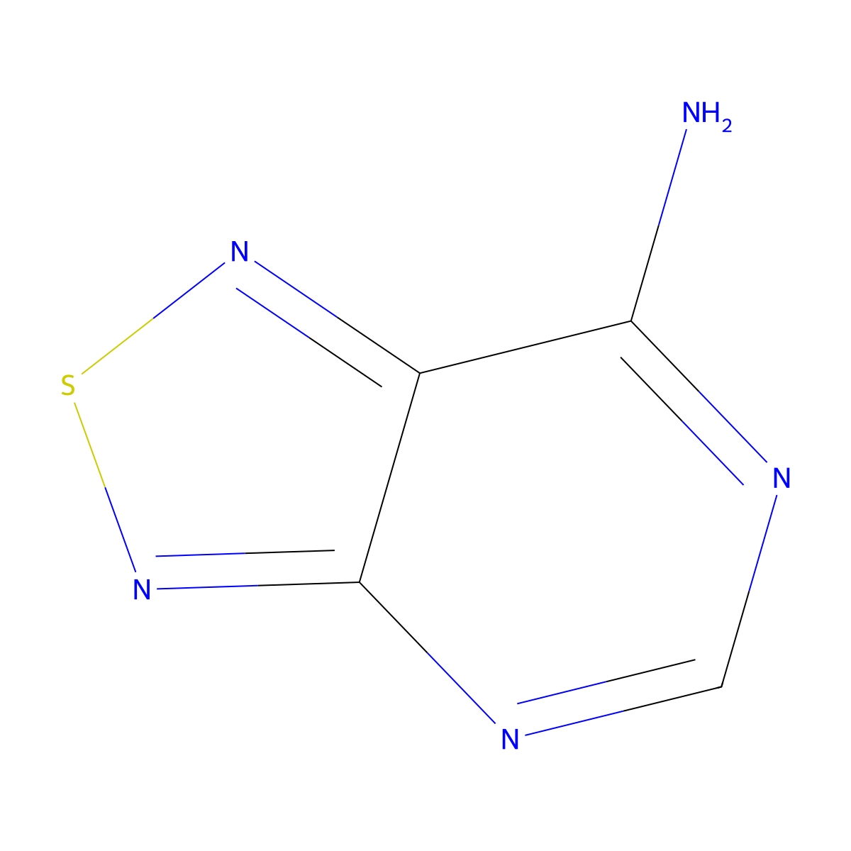 (1,2,5)Thiadiazolo(3,4-d)pyrimidin-7-amine molecular structure, CAS 2829-57-4