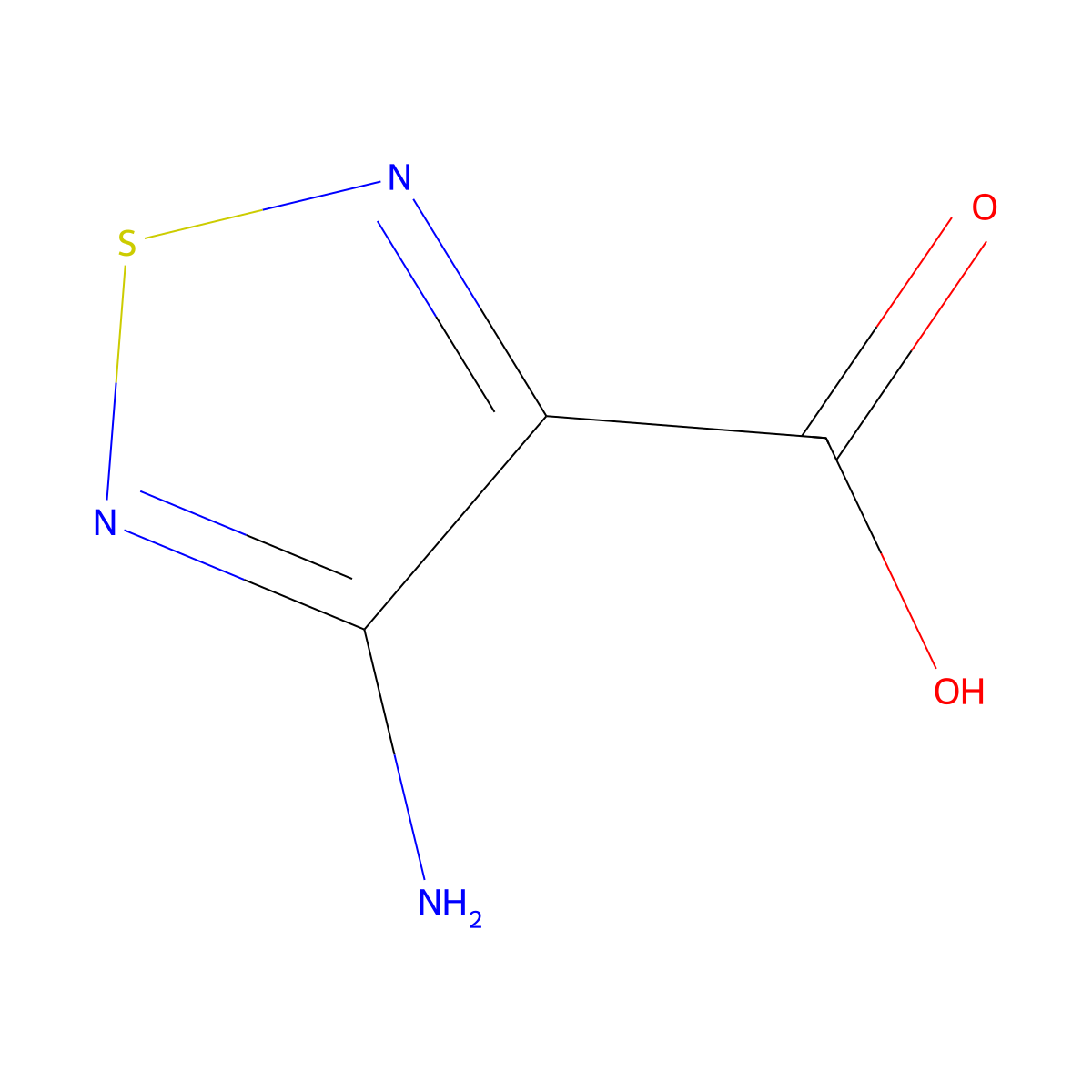 4-Amino-1,2,5-thiadiazole-3-carboxylic acid molecular structure, CAS 2829-58-5