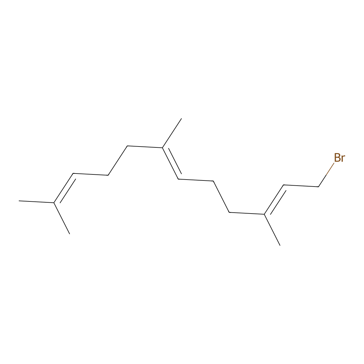 Farnesyl bromide molecular structure, CAS 28290-41-7
