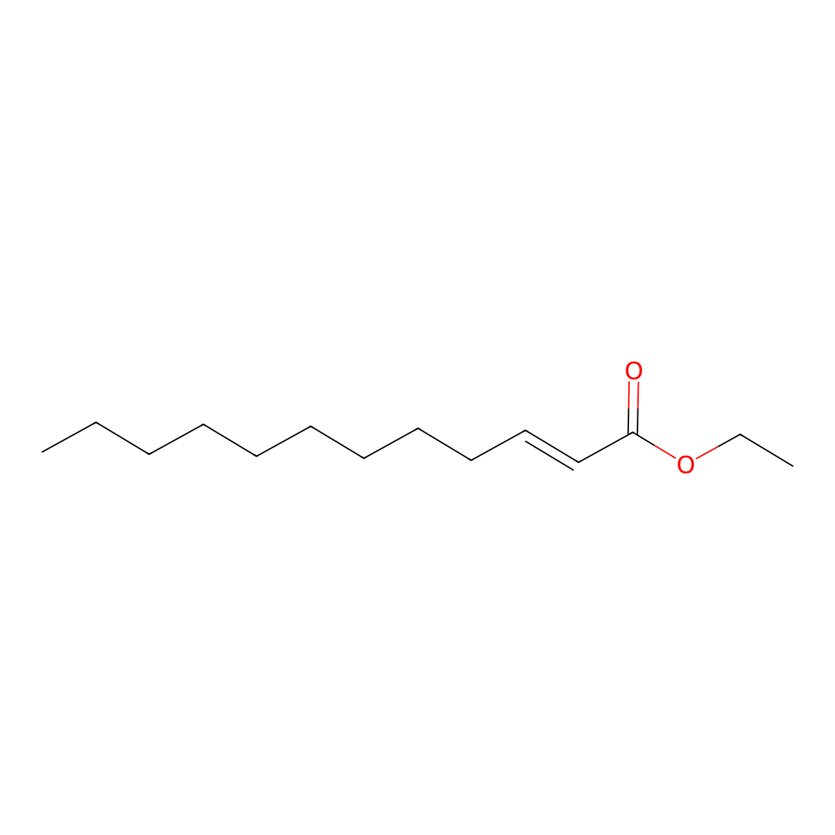 2-Dodecenoic acid, ethyl ester, (2E)- molecular structure, CAS 28290-90-6
