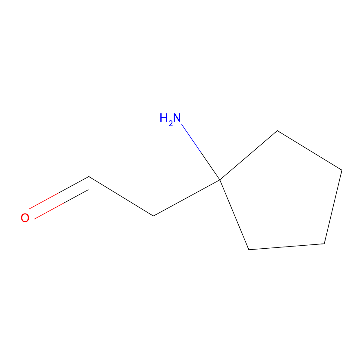 2-(1-Aminocyclopentyl)acetaldehyde molecular structure, CAS 2829001-14-9