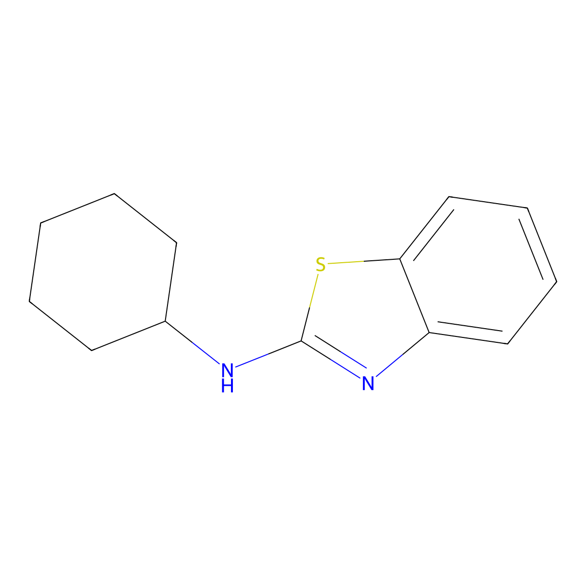 N-Cyclohexyl-2-benzothiazol-amine molecular structure, CAS 28291-75-0