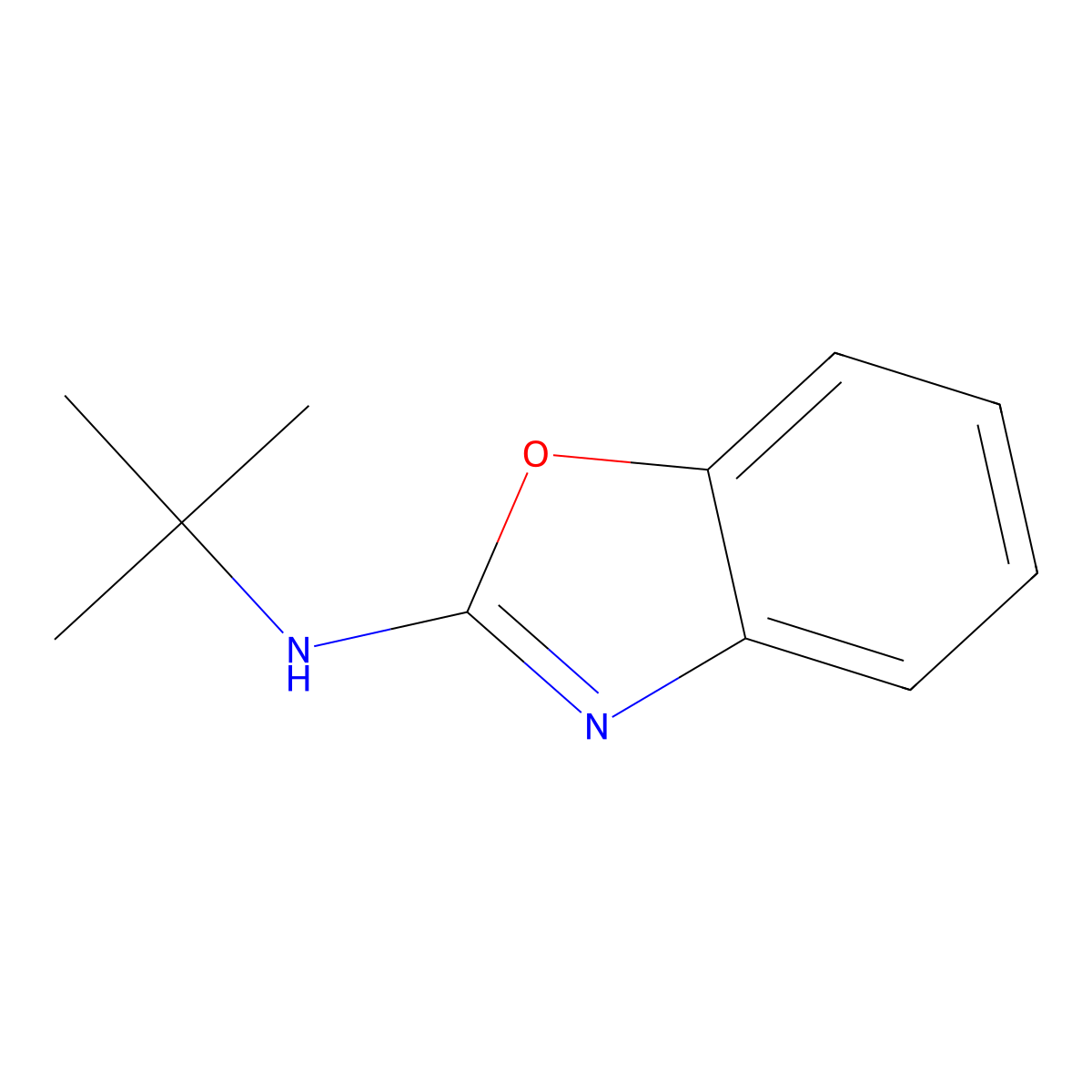 Benzoxazole, 2-(tert-butylamino)- molecular structure, CAS 28291-84-1