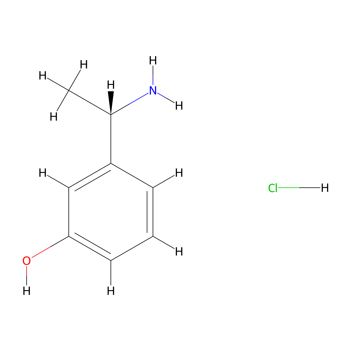 (S)-3-(1-Aminoethyl)phenol hydrochloride molecular structure, CAS 2829279-56-1