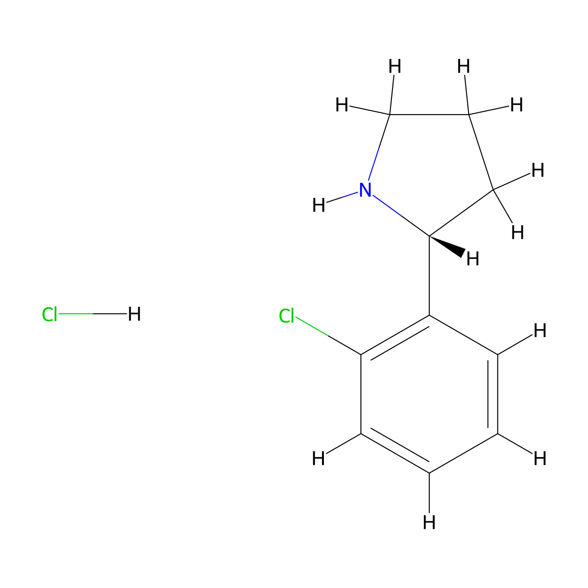 (r)-2-(2-Chlorophenyl)pyrrolidine hydrochloride molecular structure, CAS 2829279-61-8
