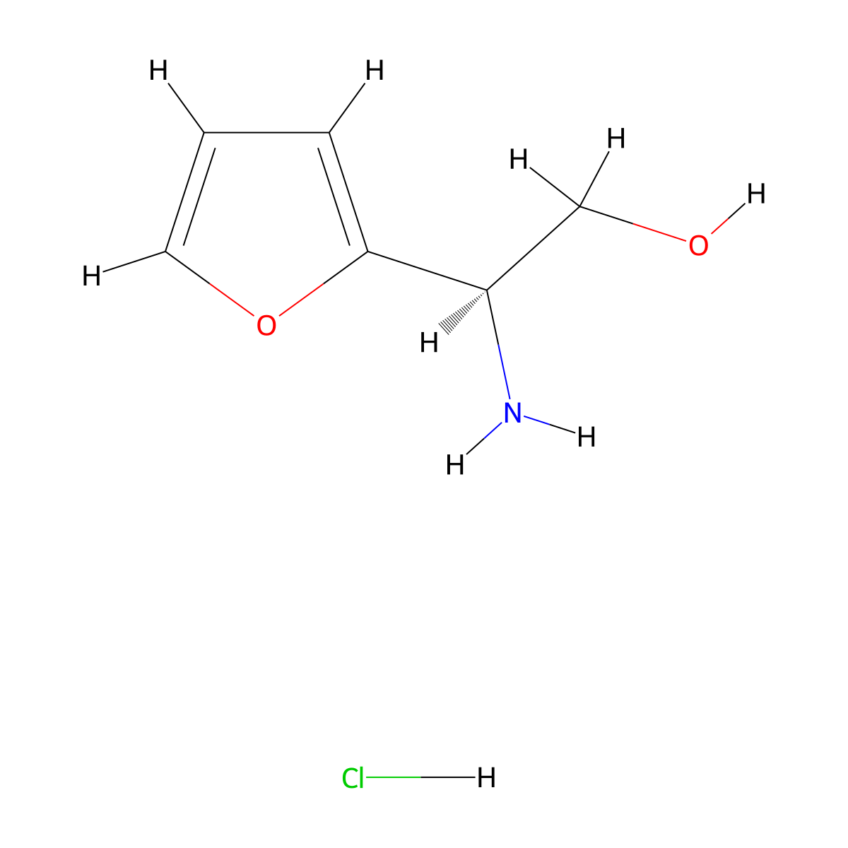 (R)-2-amino-2-(furan-2-yl)ethan-1-ol hydrochloride molecular structure, CAS 2829279-63-0