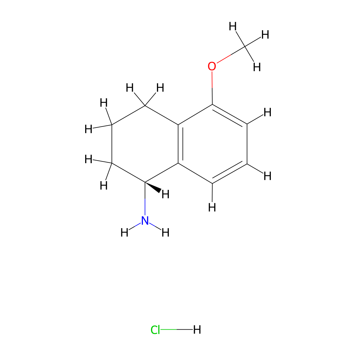 (R)-5-Methoxy-1,2,3,4-tetrahydronaphthalen-1-amine hydrochloride molecular structure, CAS 2829279-65-2