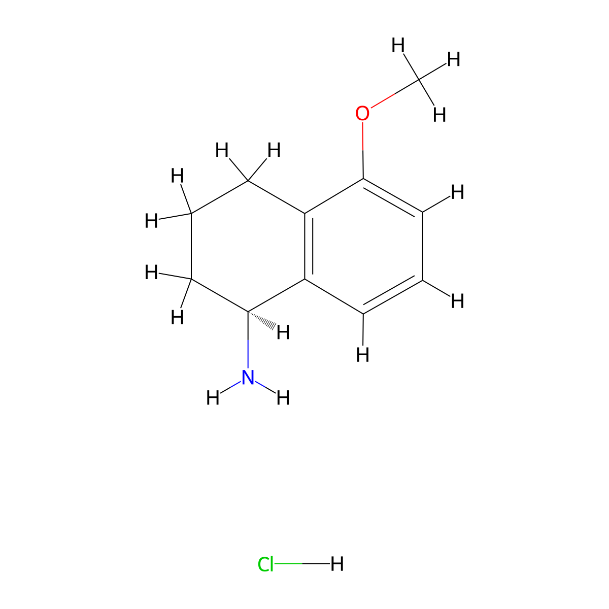(S)-5-Methoxy-1,2,3,4-tetrahydronaphthalen-1-amine hydrochloride molecular structure, CAS 2829279-66-3