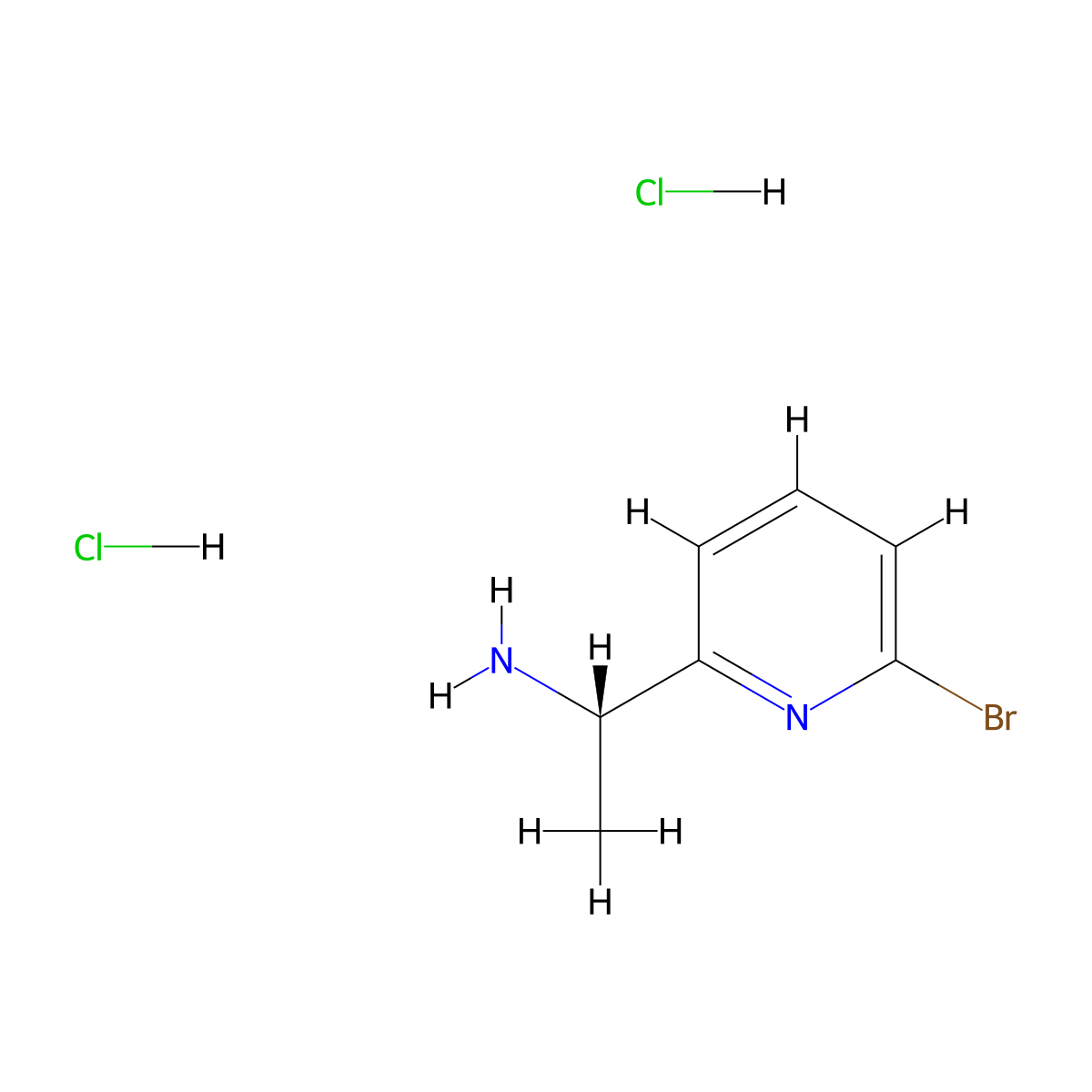 (S)-1-(6-Bromopyridin-2-yl)ethanamine dihydrochloride molecular structure, CAS 2829279-69-6