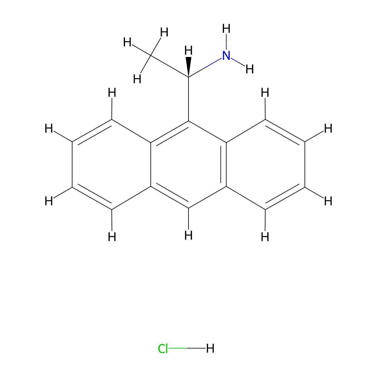(S)-1-(Anthracen-9-yl)ethanamine hydrochloride molecular structure, CAS 2829279-72-1
