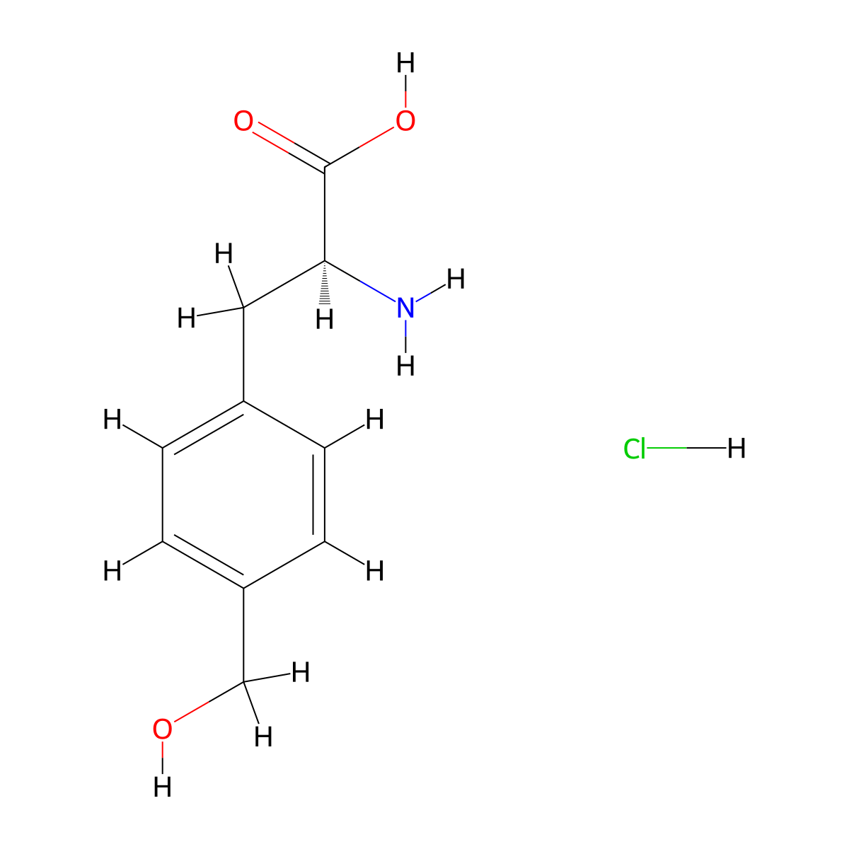 (S)-2-Amino-3-(4-(hydroxymethyl)phenyl)propanoic acid hydrochloride molecular structure, CAS 2829279-79-8