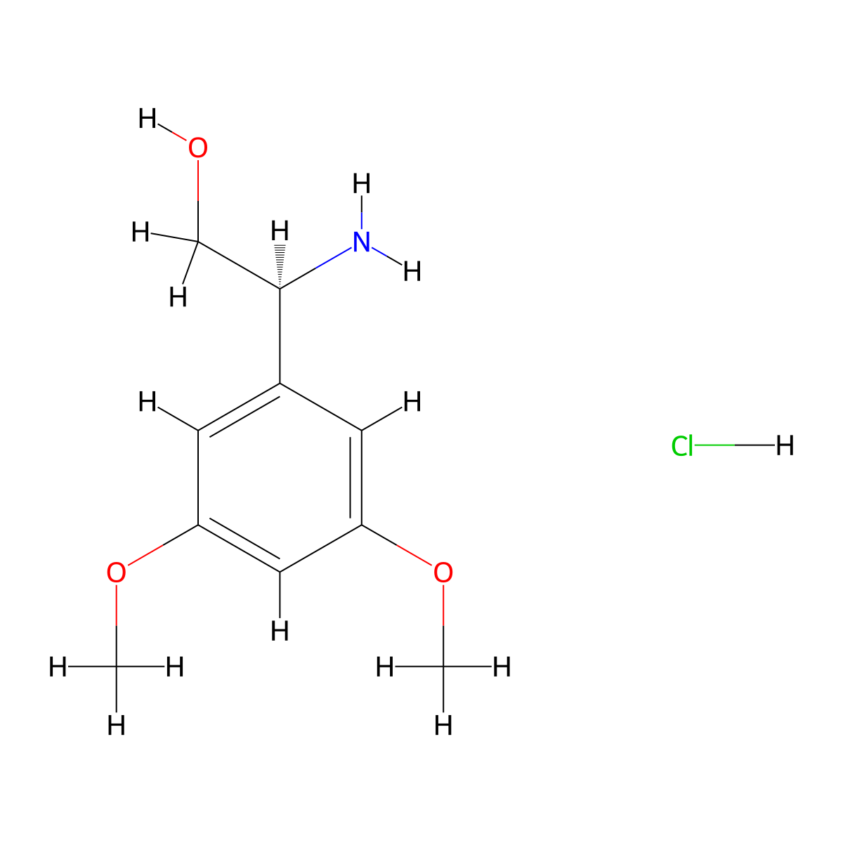 (S)-2-Amino-2-(3,5-dimethoxyphenyl)ethan-1-ol hydrochloride molecular structure, CAS 2829279-83-4