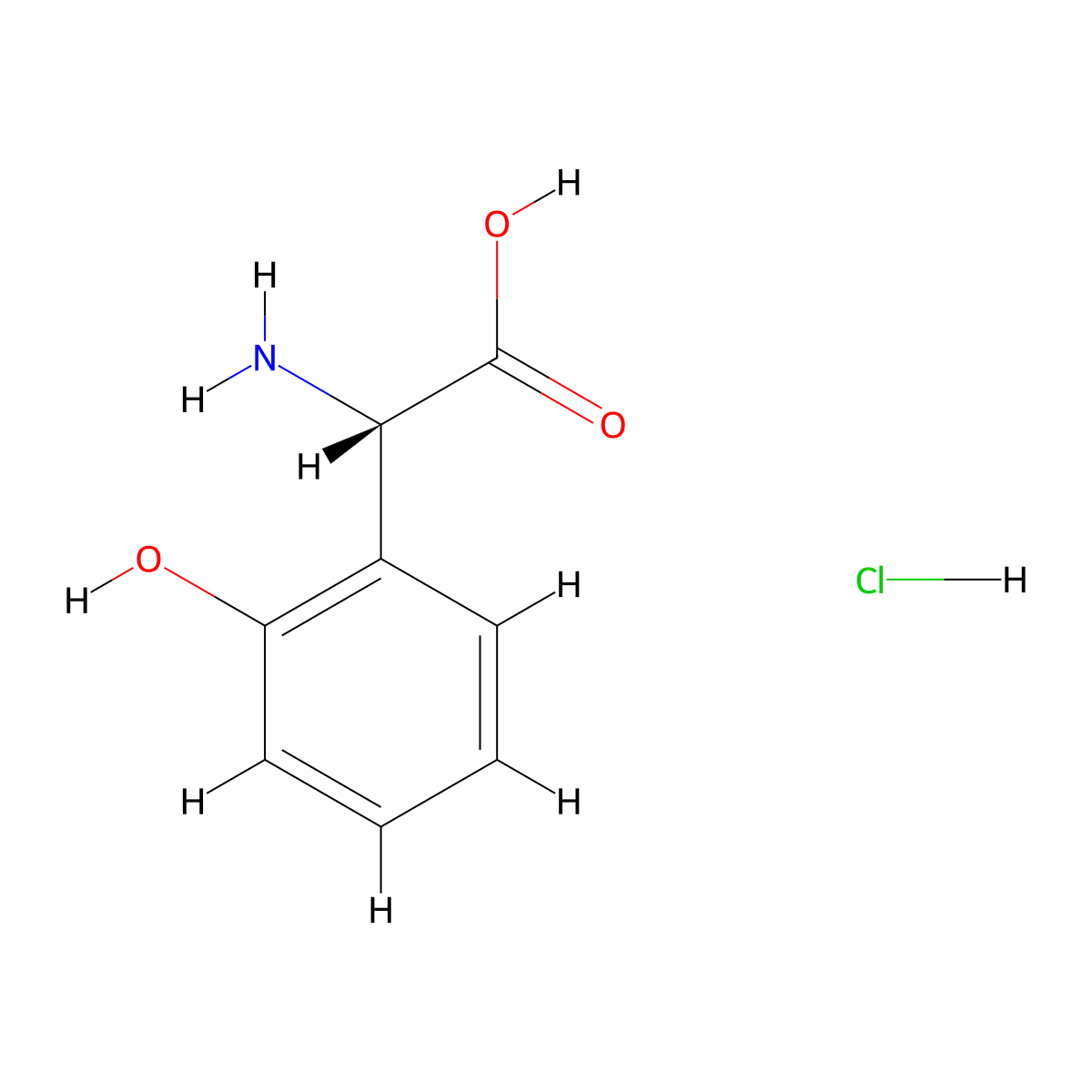 (S)-2-Amino-2-(2-hydroxyphenyl)acetic acid hydrochloride molecular structure, CAS 2829281-40-3