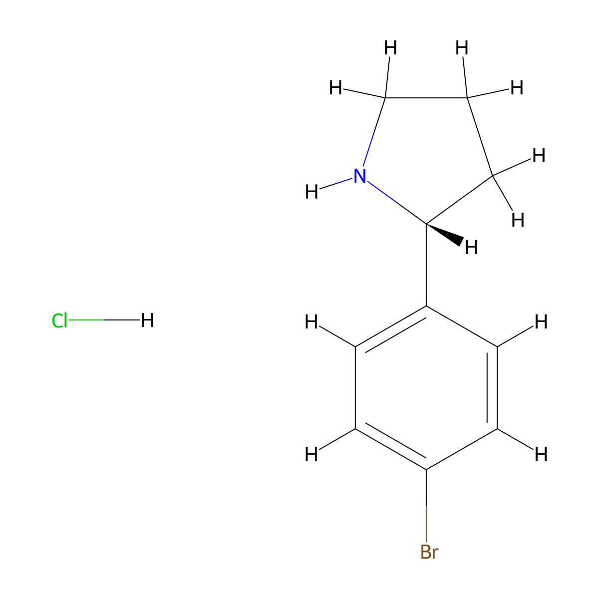 (R)-2-(4-Bromophenyl)pyrrolidine hydrochloride molecular structure, CAS 2829281-55-0