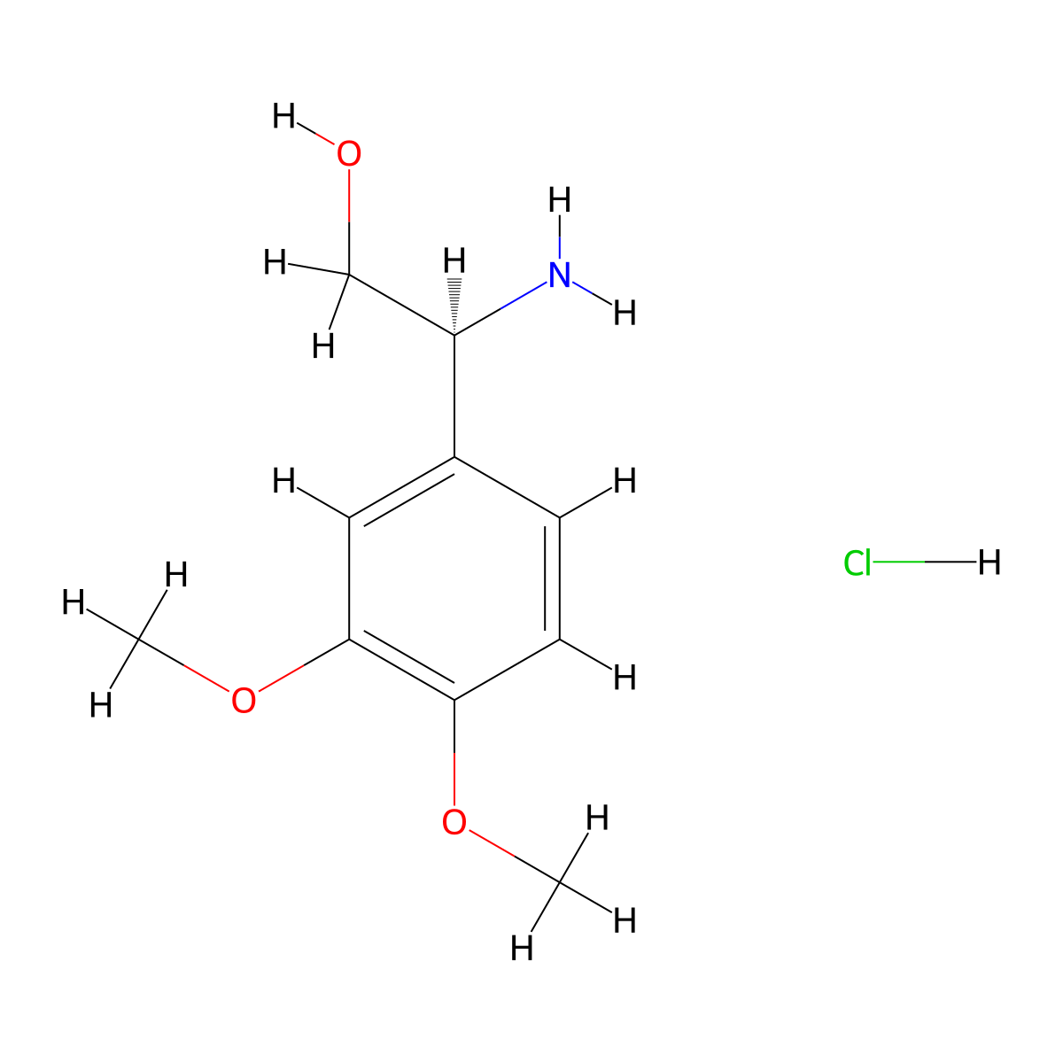 (S)-2-Amino-2-(3,4-dimethoxyphenyl)ethan-1-ol hydrochloride molecular structure, CAS 2829281-80-1